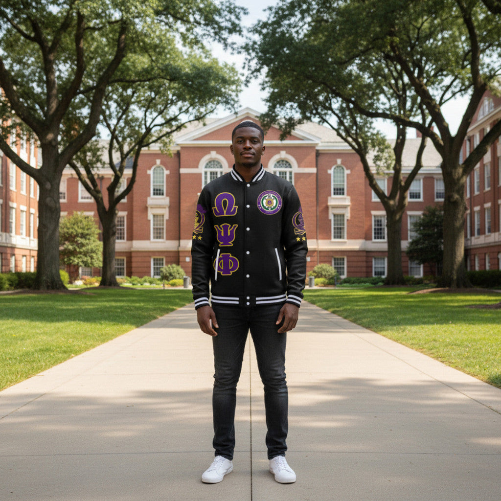 Ques 1911 Brotherhood Purple & Gold Baseball Jacket