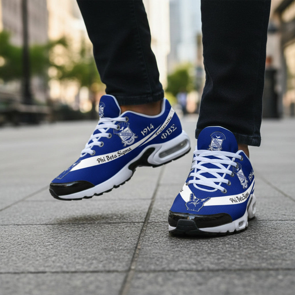 Sigmas 1914 Brotherhood Blue & White Cushion Sport Shoes - Legacy in Every Step