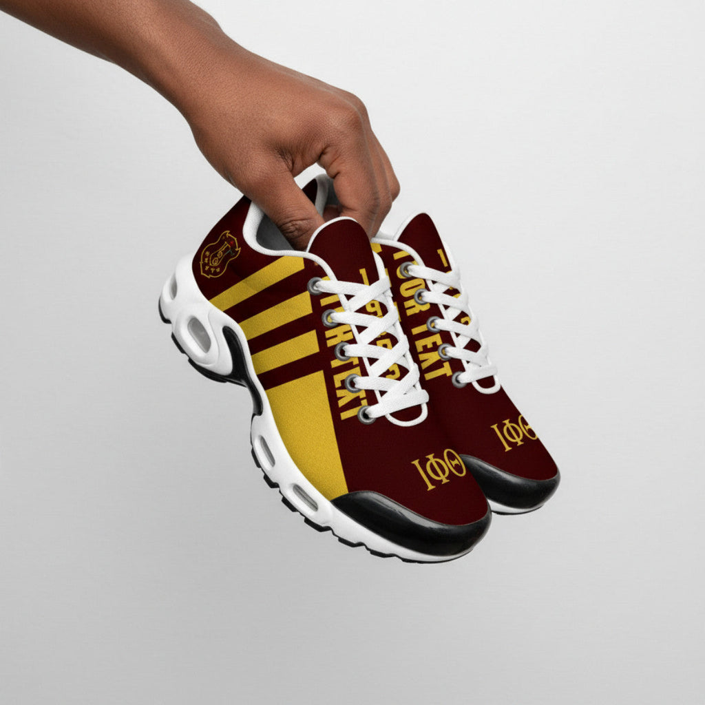 (Personalized) Iotas 1963 Brotherhood Cushion Sport Shoes - Brown & Gold Legacy