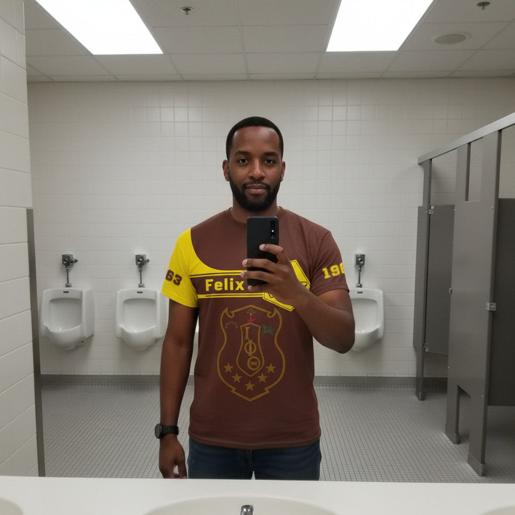 (Personalized) Brown & Gold Iotas 1963 Centaur Brotherhood T-shirt