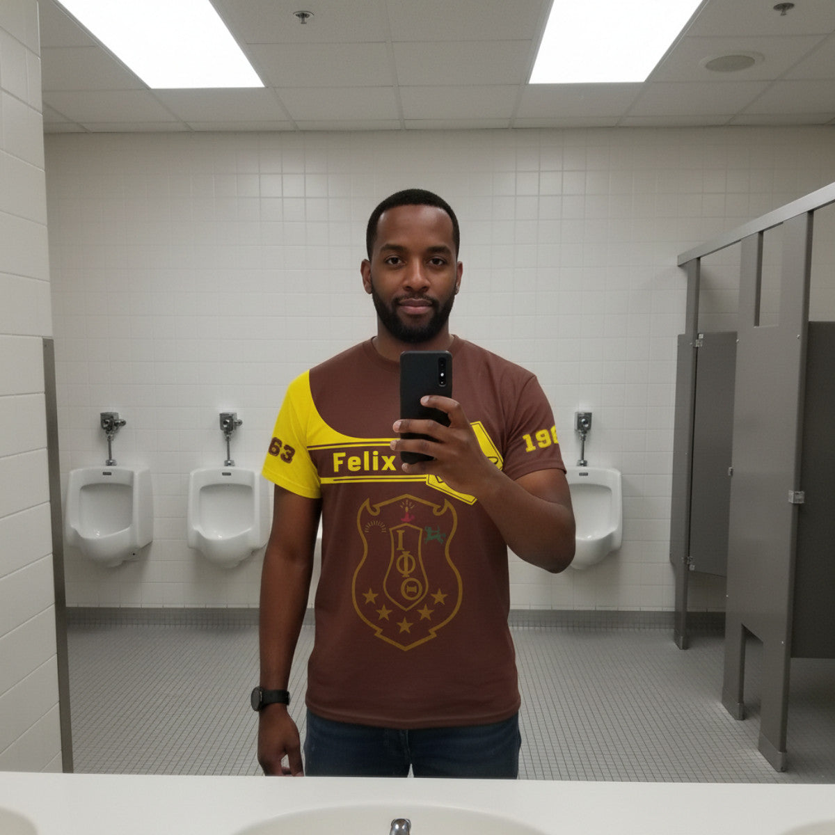 (Personalized) Brown & Gold Iotas 1963 Centaur Brotherhood T-shirt