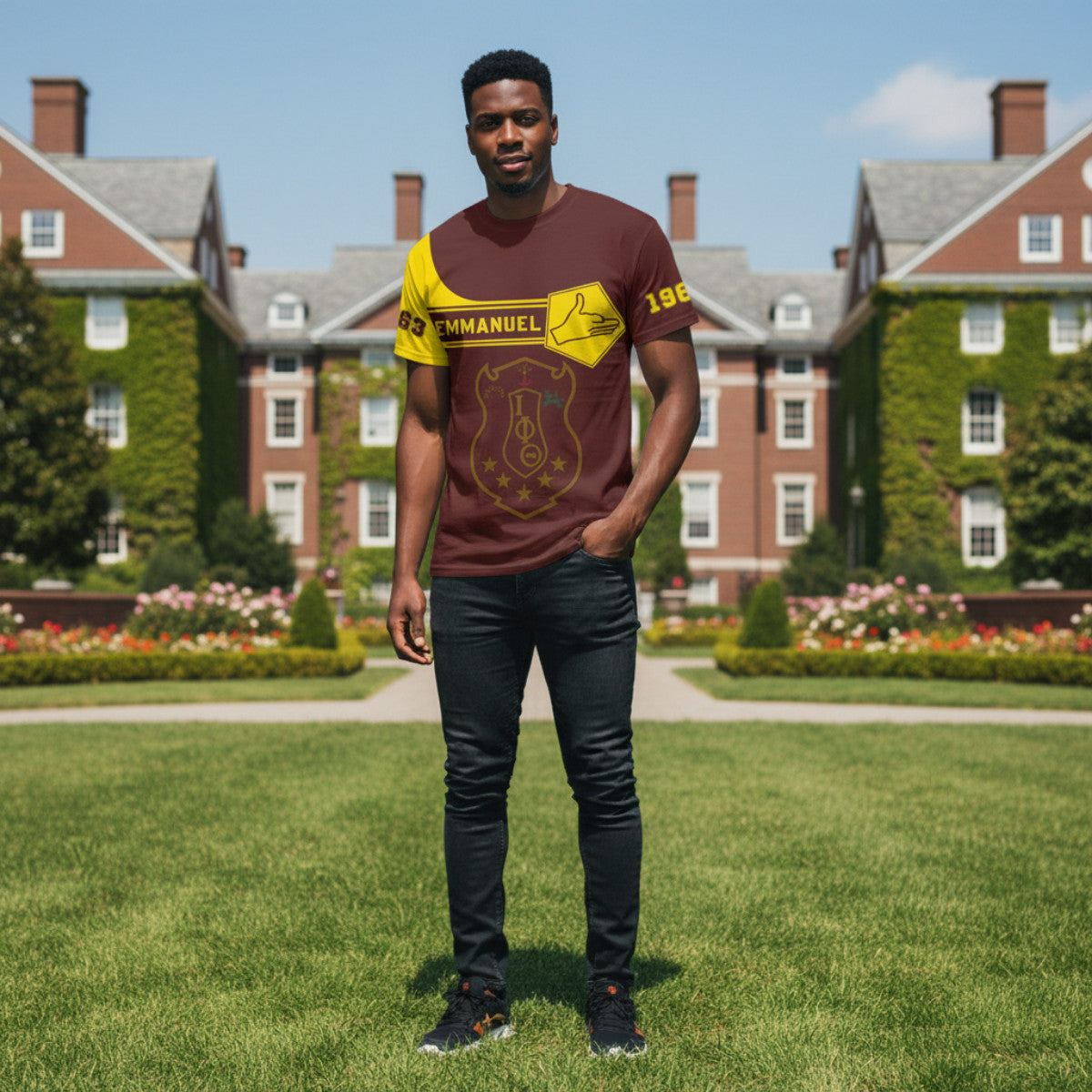 (Personalized) Brown & Gold Iotas 1963 Centaur Brotherhood T-shirt
