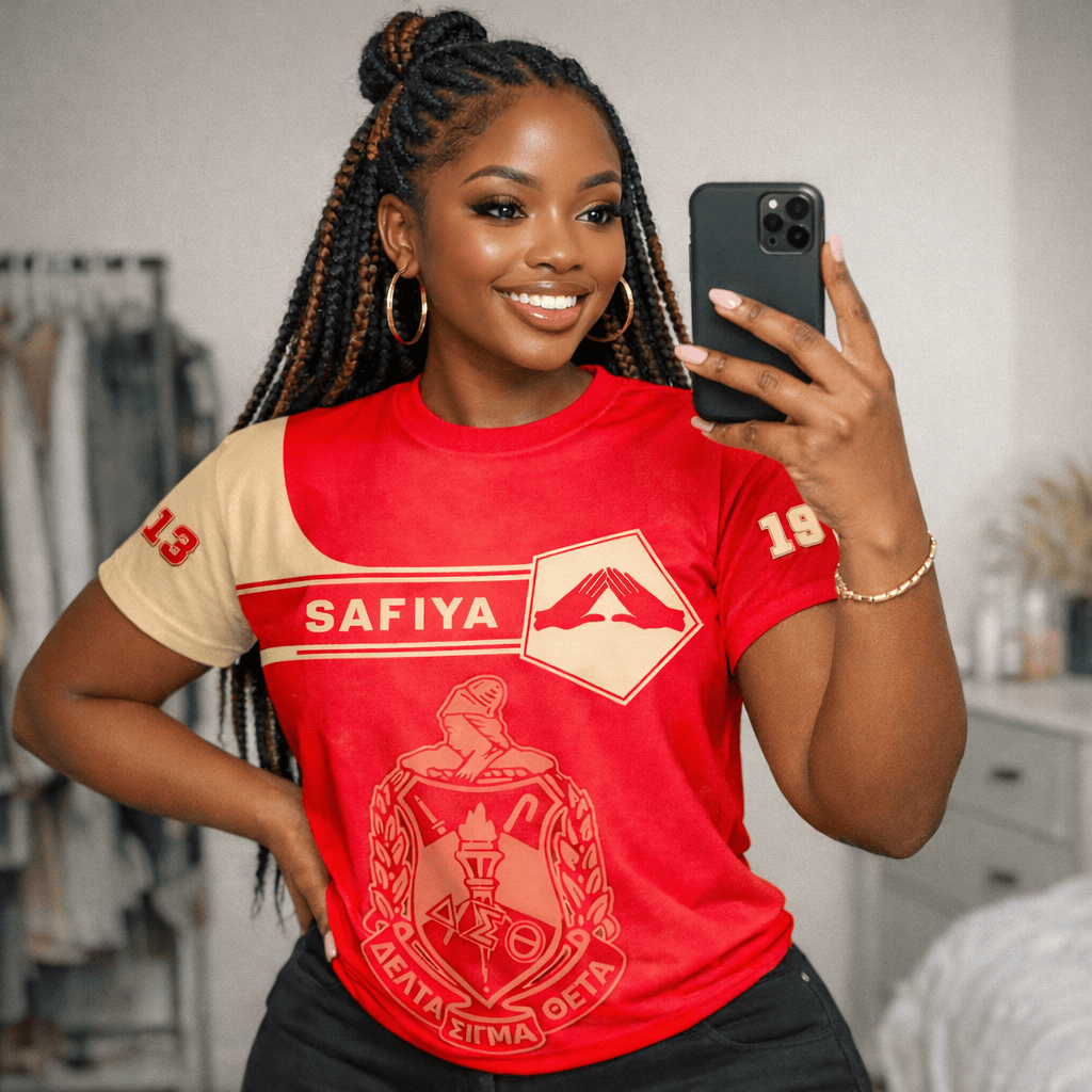 Deltas 1913 Personalized T-Shirt -Custom Name Crimson & Cream (Everyday)