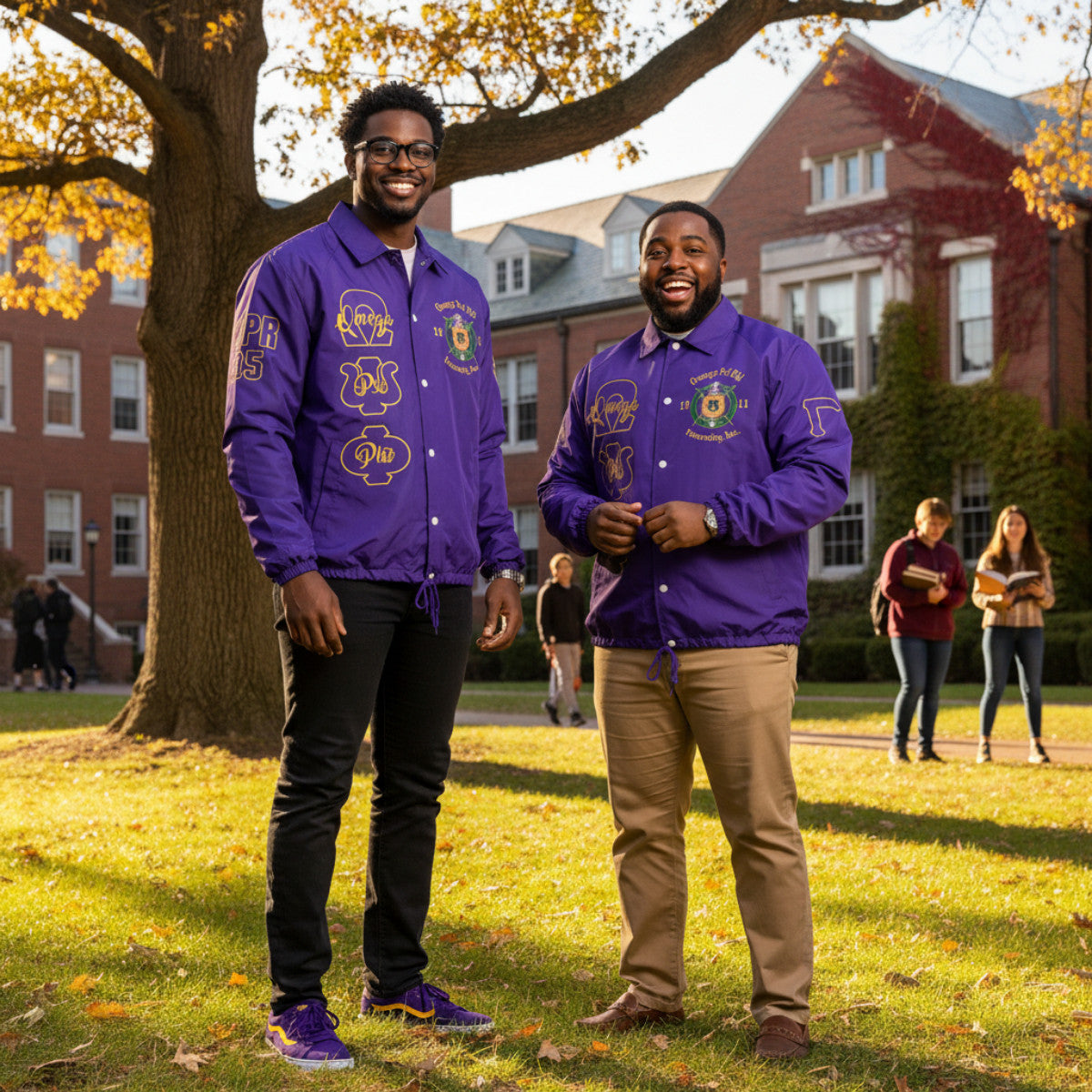(Personalized) 1911 Brotherhood Purple & Gold Line Jacket – Knight Crest Legacy