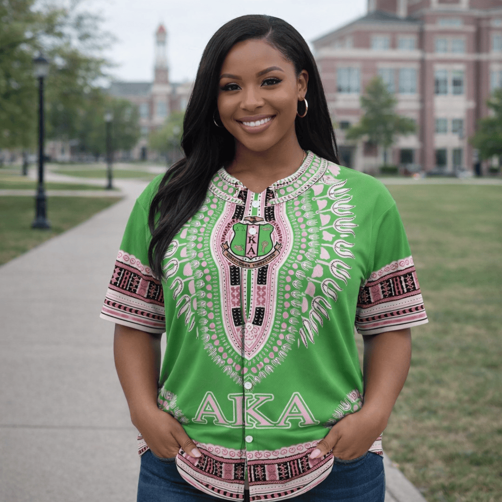 Africa Zone Greek Life Clothing - AKA Sorority Dashiki Baseball Jerseys A31