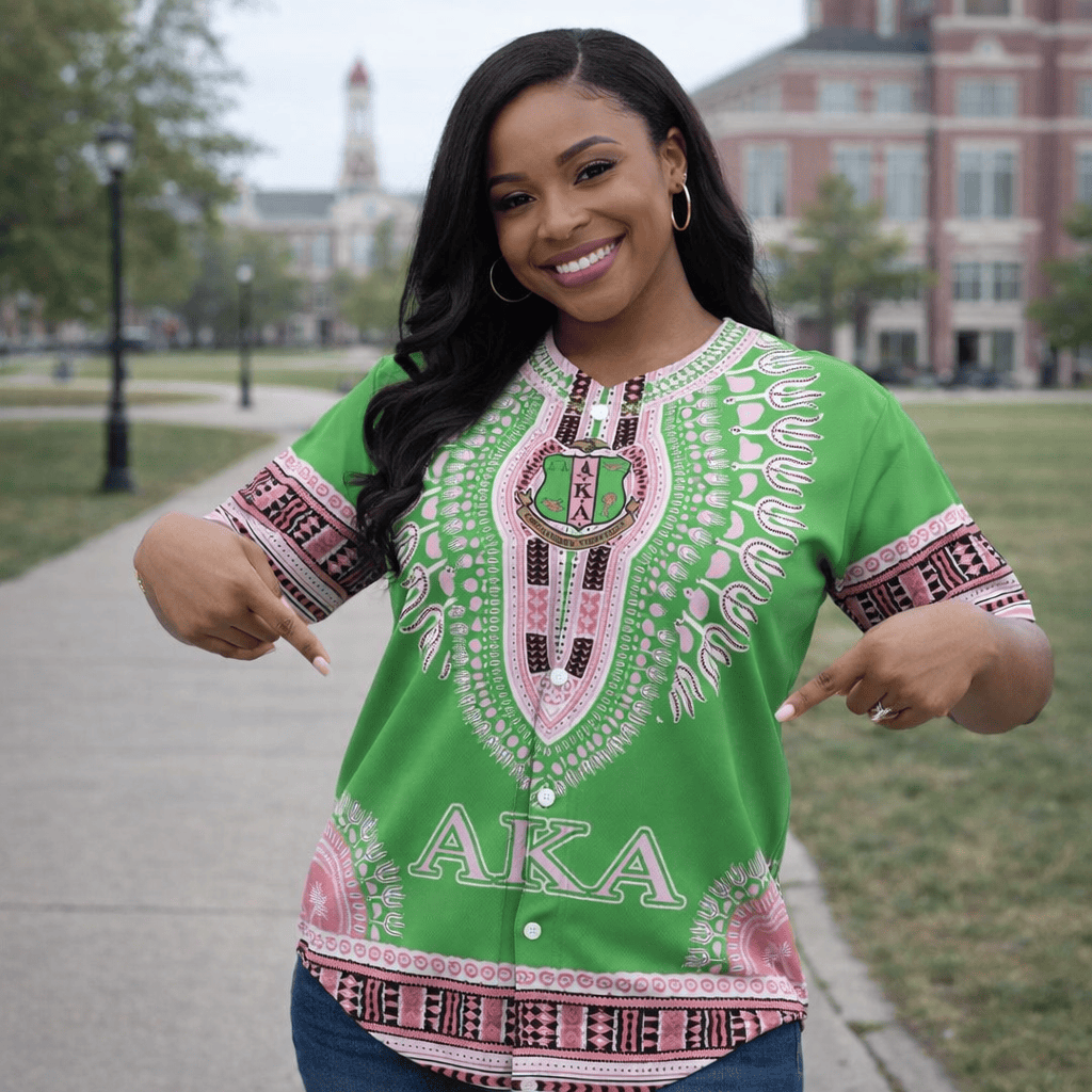 Africa Zone Greek Life Clothing - AKA Sorority Dashiki Baseball Jerseys A31