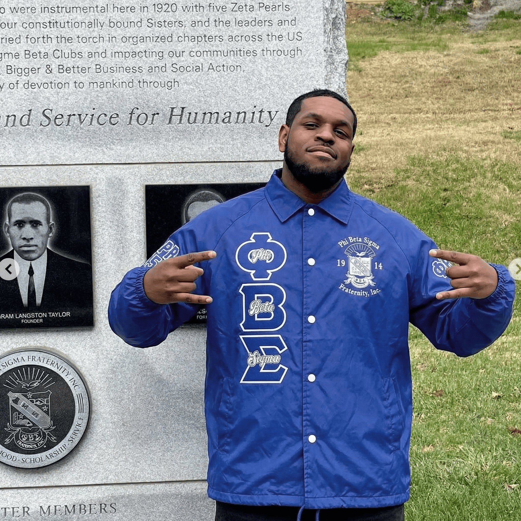 (Custom) Africazone Jacket - Phi Beta Sigma Fraternity Bleed Blue Crossing Jacket A31