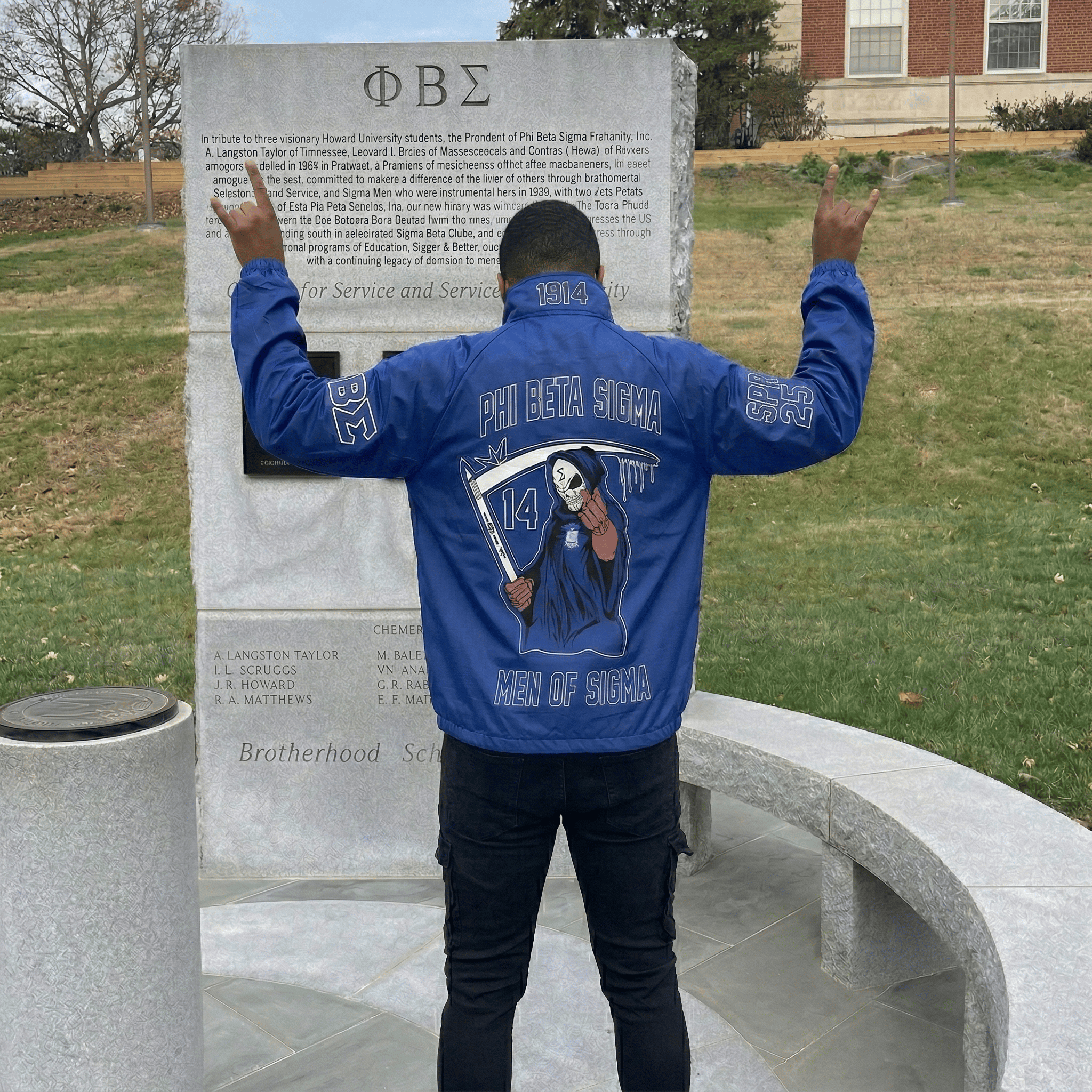 (Custom) Africazone Jacket - Phi Beta Sigma Fraternity Bleed Blue Crossing Jacket A31