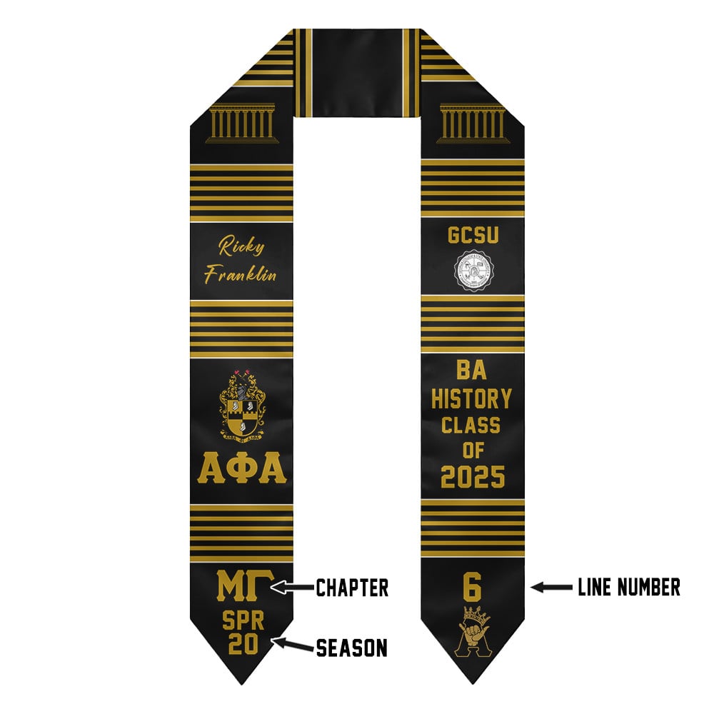 (Custom) Alpha Phi Alpha Fraternity Graduation Stole