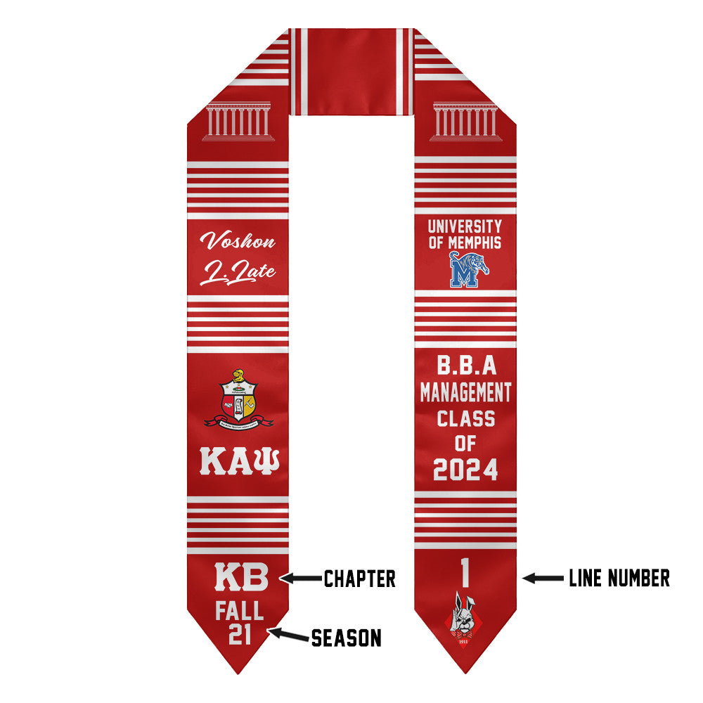 (Custom) Kappa Alpha Psi Fraternity Graduation Stole