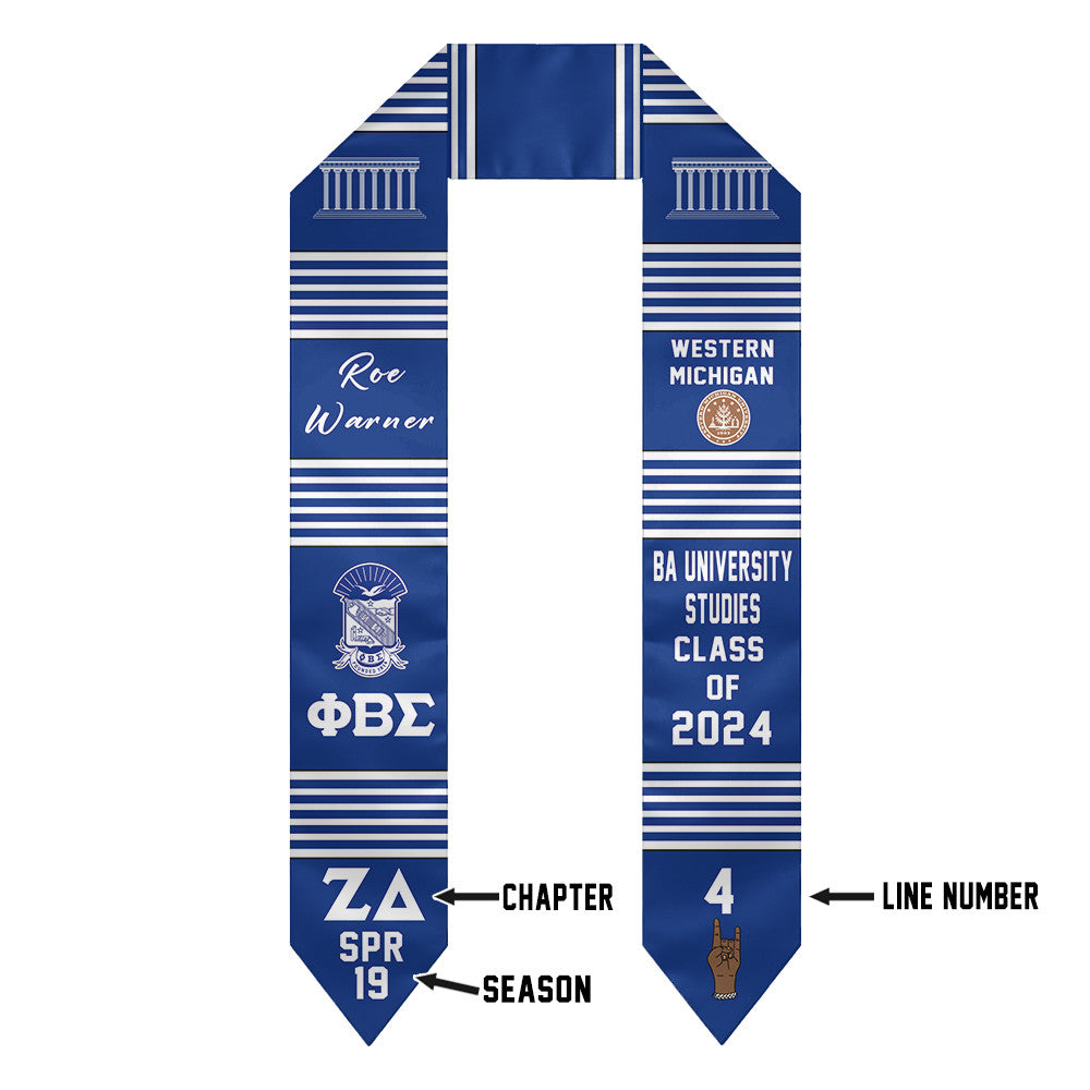 (Custom) Phi Beta Sigma Fraternity Graduation Stole