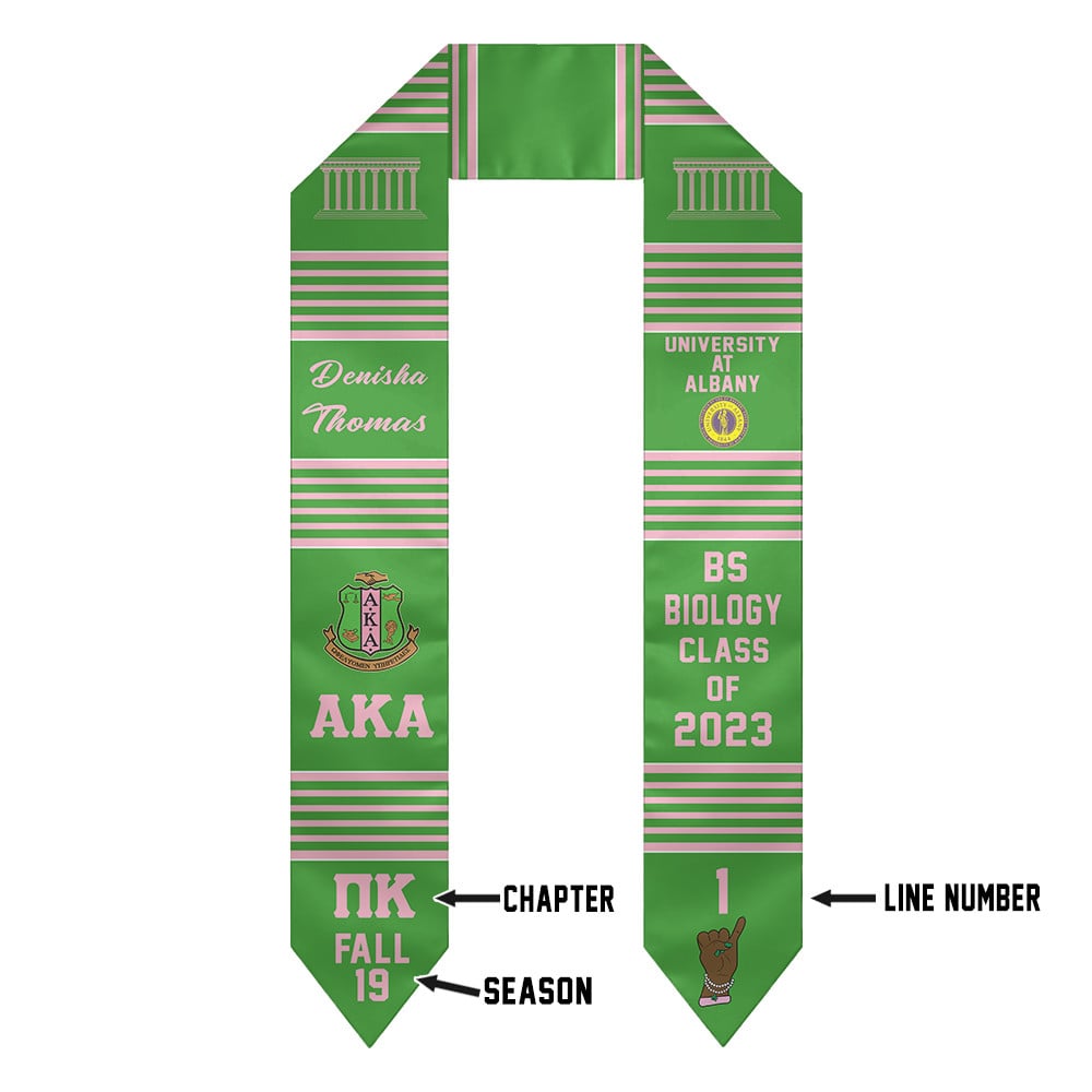 (Custom) AKA Sorority Graduation Stole