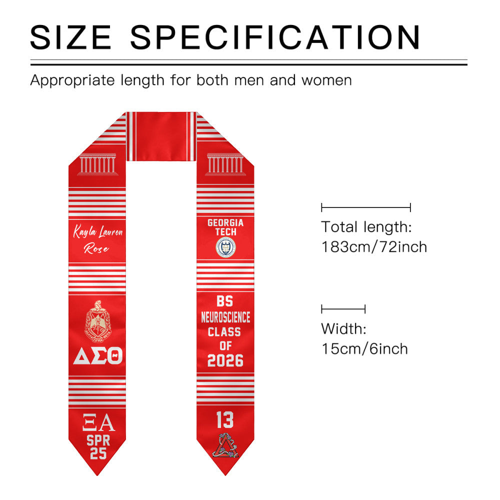 (Custom) Delta Sigma Theta Sorority Graduation Stole