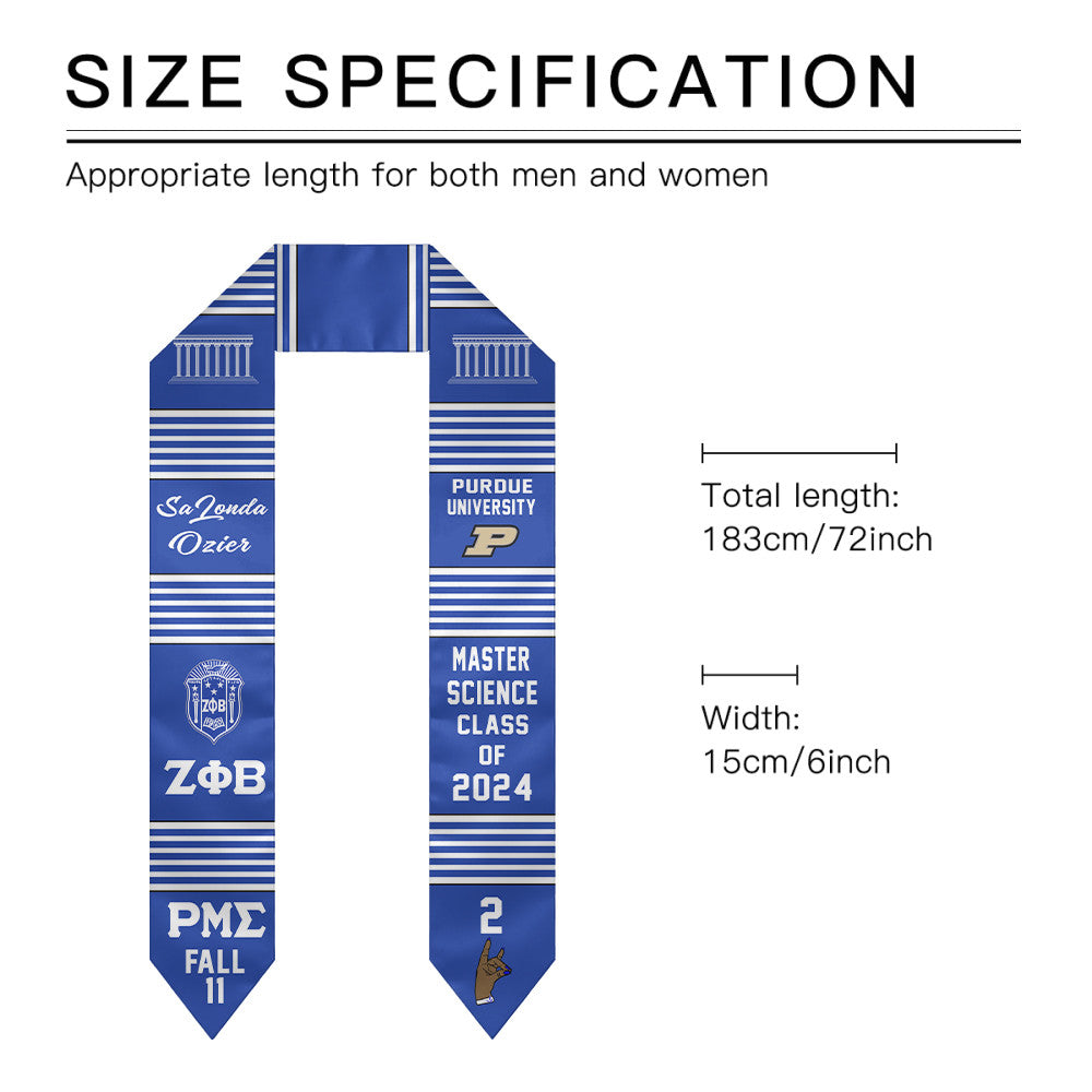 (Custom) Zeta Phi Beta Sorority Graduation Stole