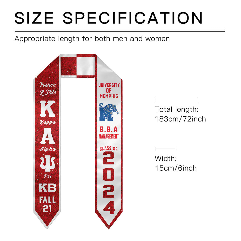 (Custom) KAP Nupe Fraternity Two-Toned Glitter Graduation Stole