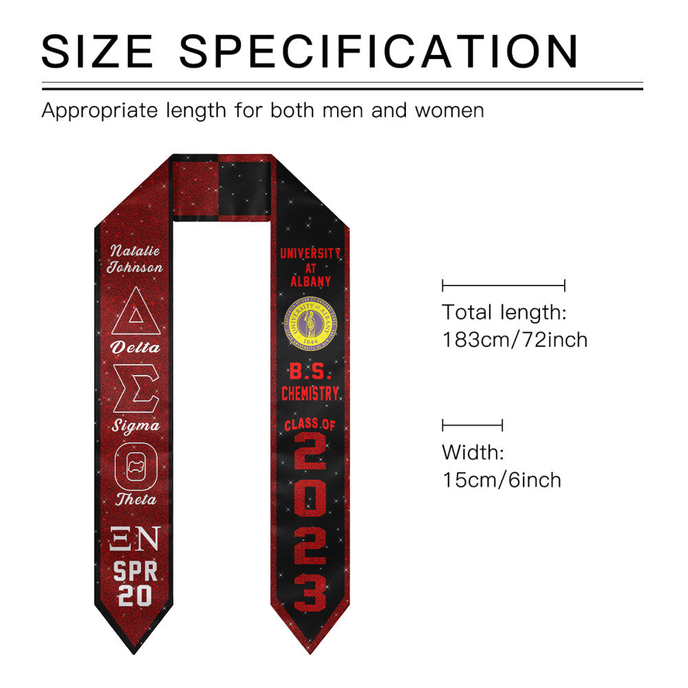 (Custom) Delta Sigma Theta Sorority Two-Toned Glitter Graduation Stole