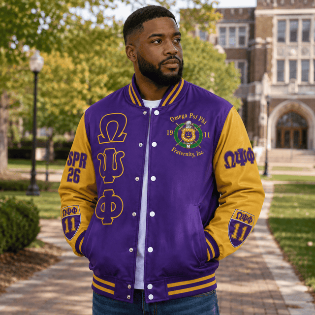 (Personalized) Omega Psi Phi Fraternity Varsity Jacket