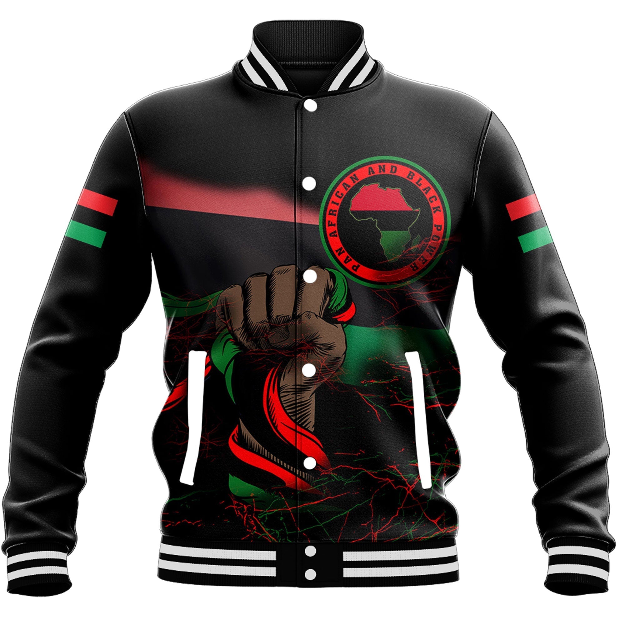 Africa Zone Baseball Jackets - Pan Africanism And Black Power A31
