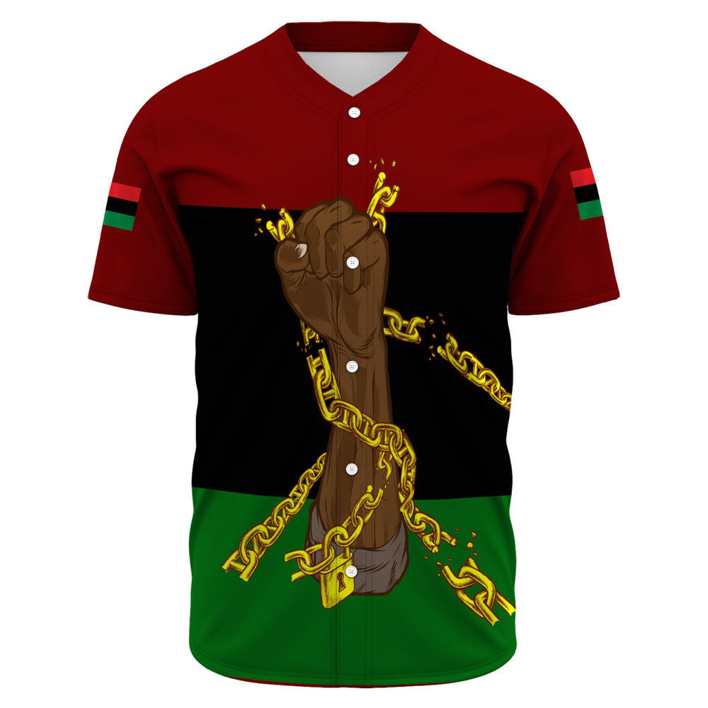 Africa Zone Baseball Jerseys - Pan African Flag And Black Power A31