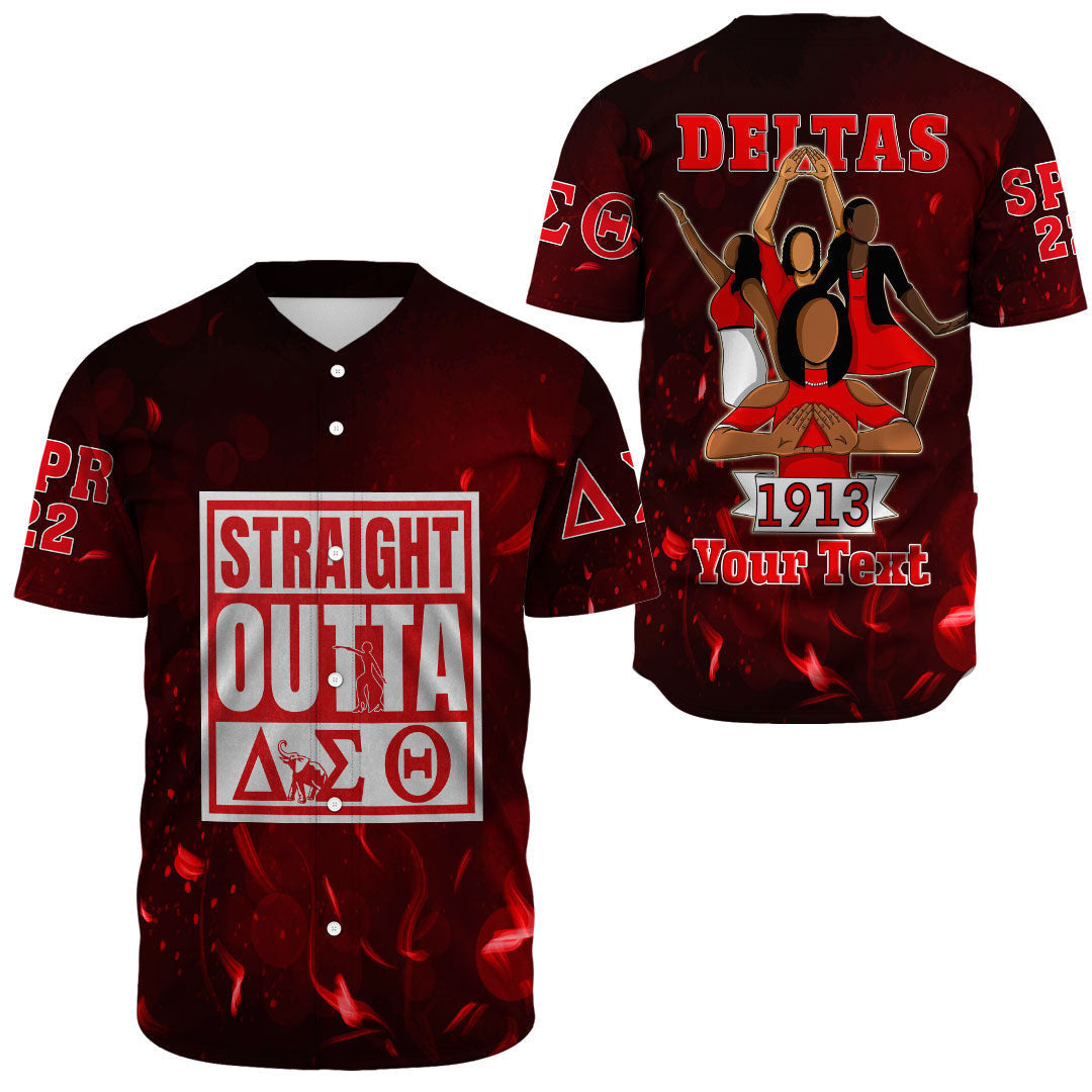 Straight Outta Delta Sigma Theta Baseball Jerseys | (Custom) Getteestore.com