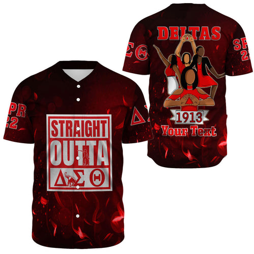Straight Outta Delta Sigma Theta Baseball Jerseys | (Custom) Getteestore.com