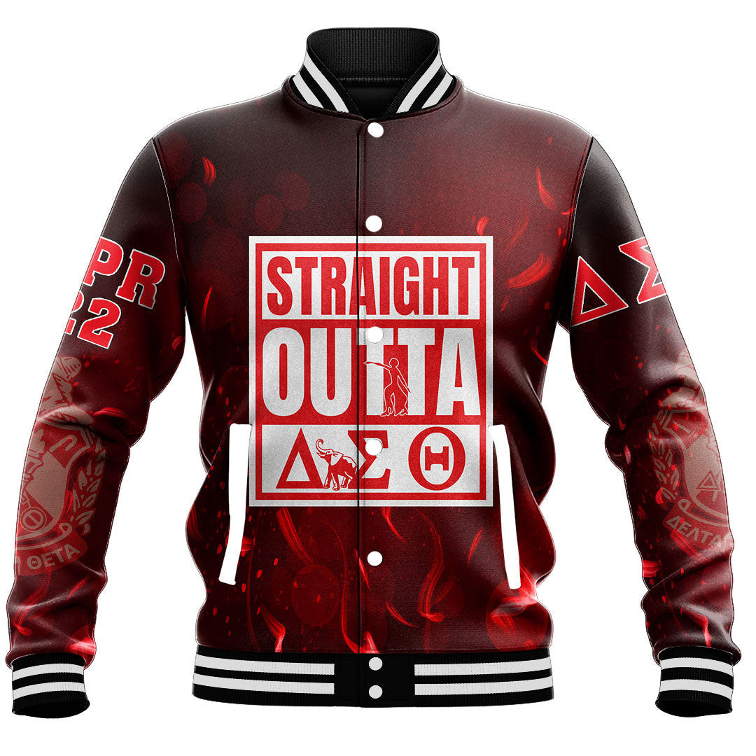 Straight Outta Delta Sigma Theta Baseball Jackets | (Custom) Getteestore.com
