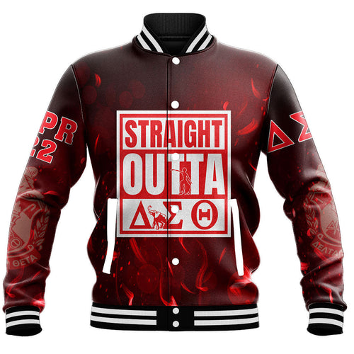 Straight Outta Delta Sigma Theta Baseball Jackets | (Custom) Getteestore.com