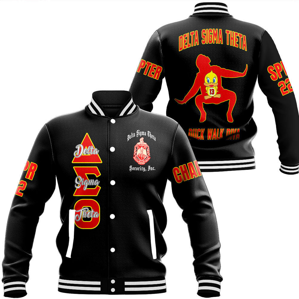 Delta Sigma Theta Duck Walk Diva Baseball Jackets A31 | Getteestore.com