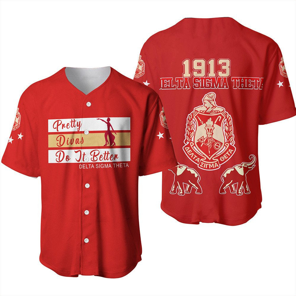 Africa Zone Clothing - Delta Sigma Theta Greek Life Baseball Jersey A31
