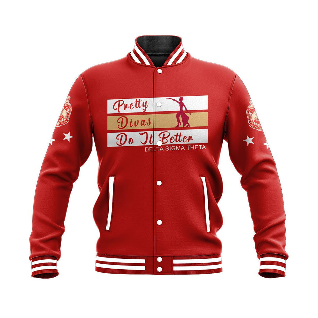 Africa Zone Clothing - Delta Sigma Theta Greek Life Baseball Jackets A31