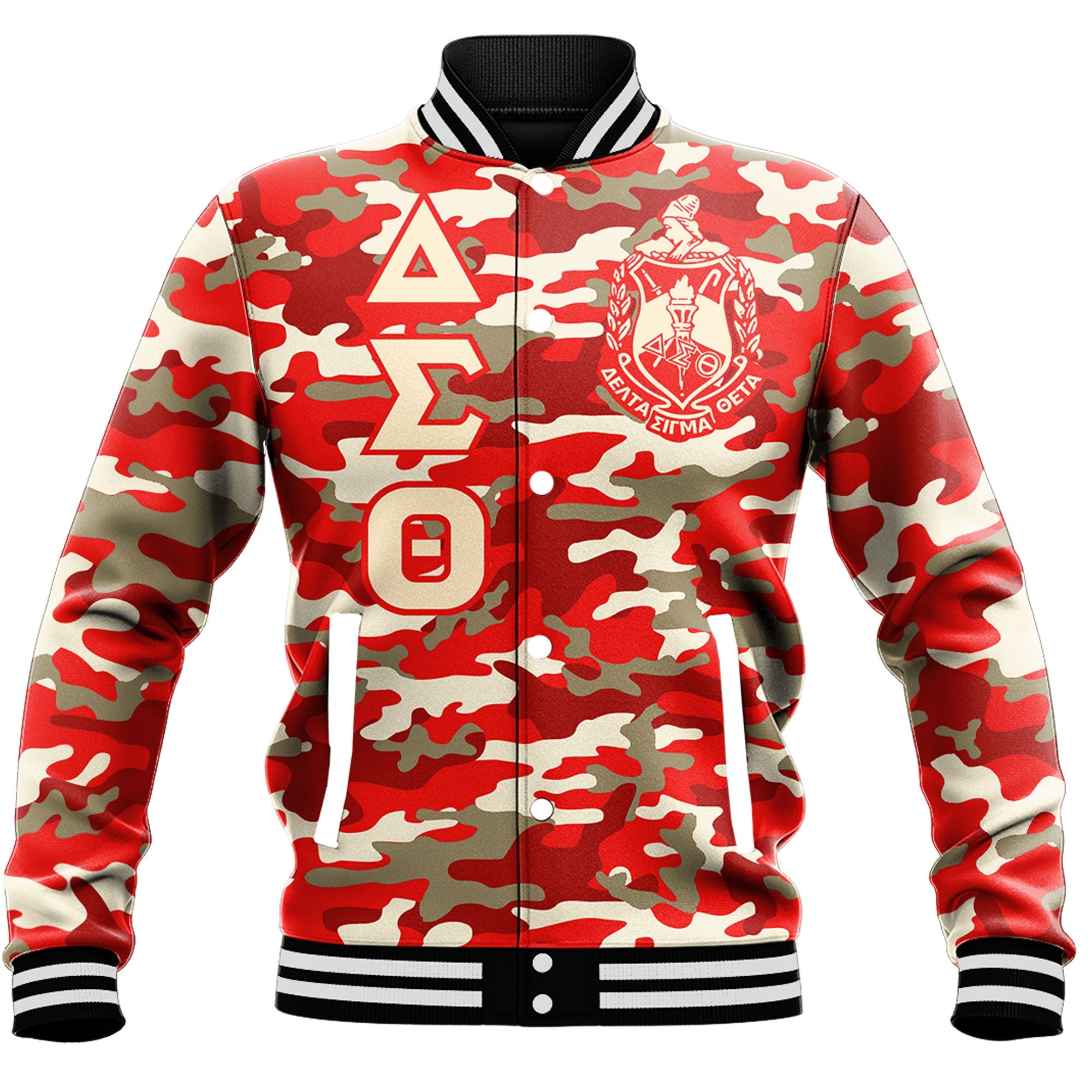Africa Zone Jacket - Delta Sigma Theta Signature Camouflage Baseball Jackets T5