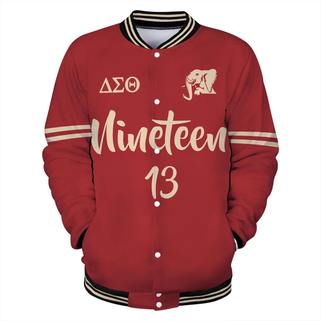 Africa Zone Jacket - Delta Sigma Theta Ninteeen 13 Baseball Jacket J5