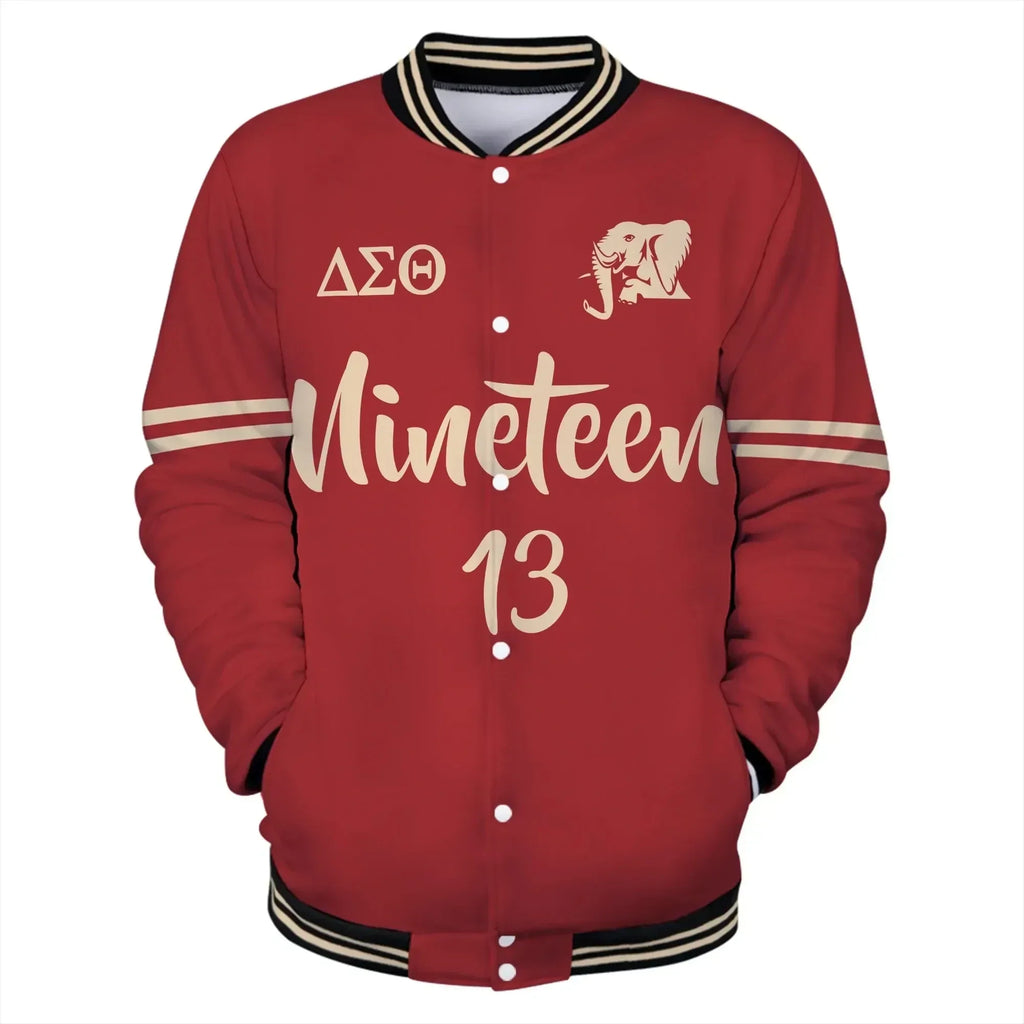 Africa Zone Jacket - Delta Sigma Theta Ninteeen 13 Baseball Jacket J5