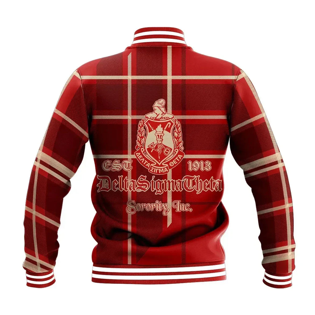 Delta Sigma Theta Burberr Style Baseball Jacket