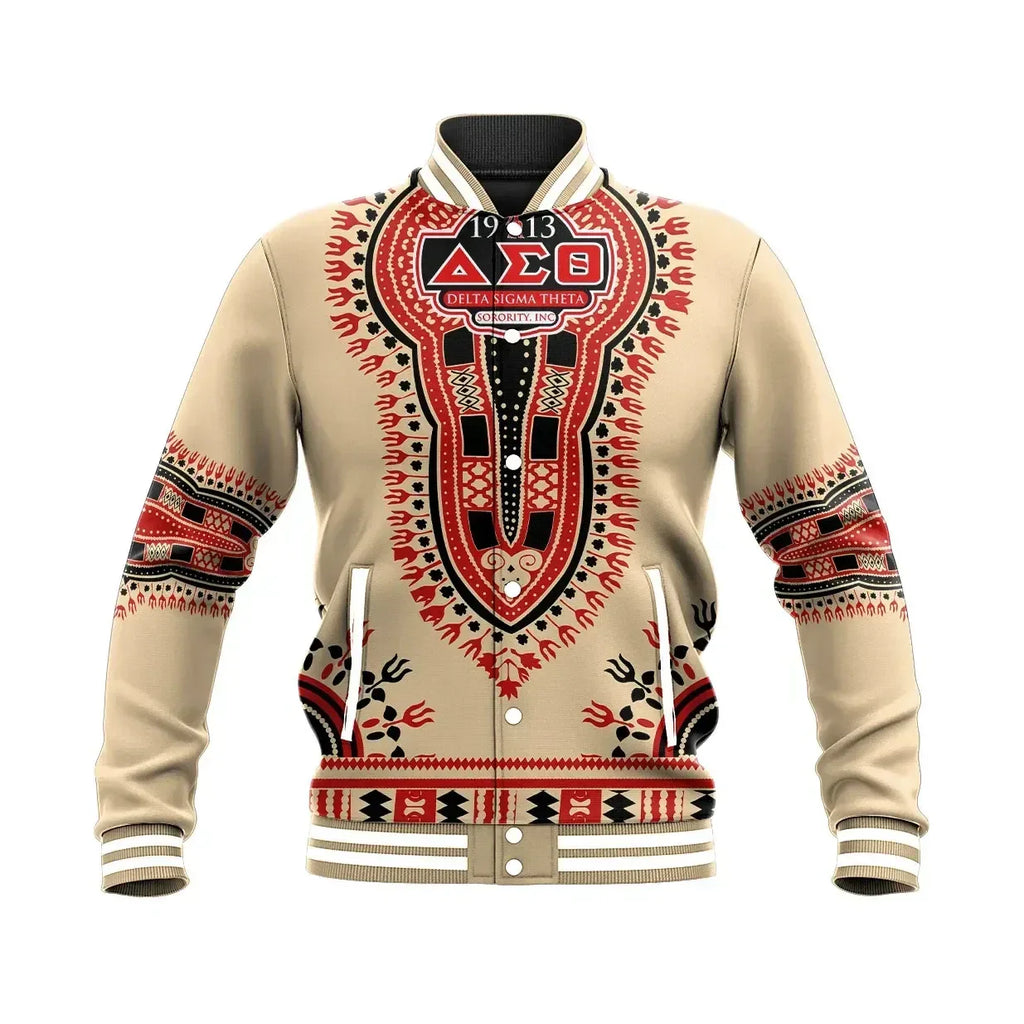 Delta Sigma Theta Dashiki Baseball Jacket | Africazone.store