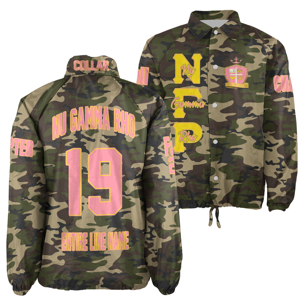 (Custom) Africa Zone Jacket - Nu Gamma Rho Military Sorority Camouflage Crossing Jacket A31