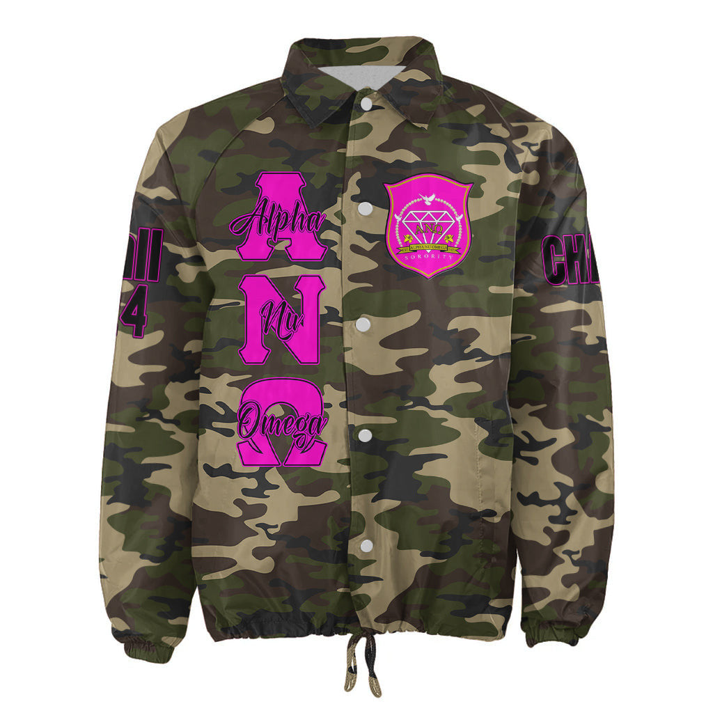 (Custom) Africa Zone Jacket - Alpha Nu Omega Sorority EST 2021 Camouflage Crossing Jacket A31