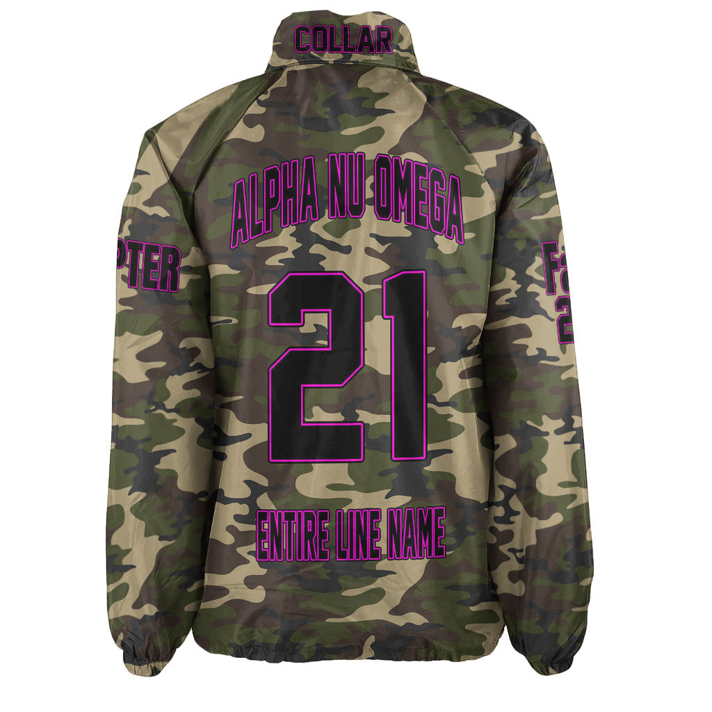 (Custom) Africa Zone Jacket - Alpha Nu Omega Sorority EST 2021 Camouflage Crossing Jacket A31