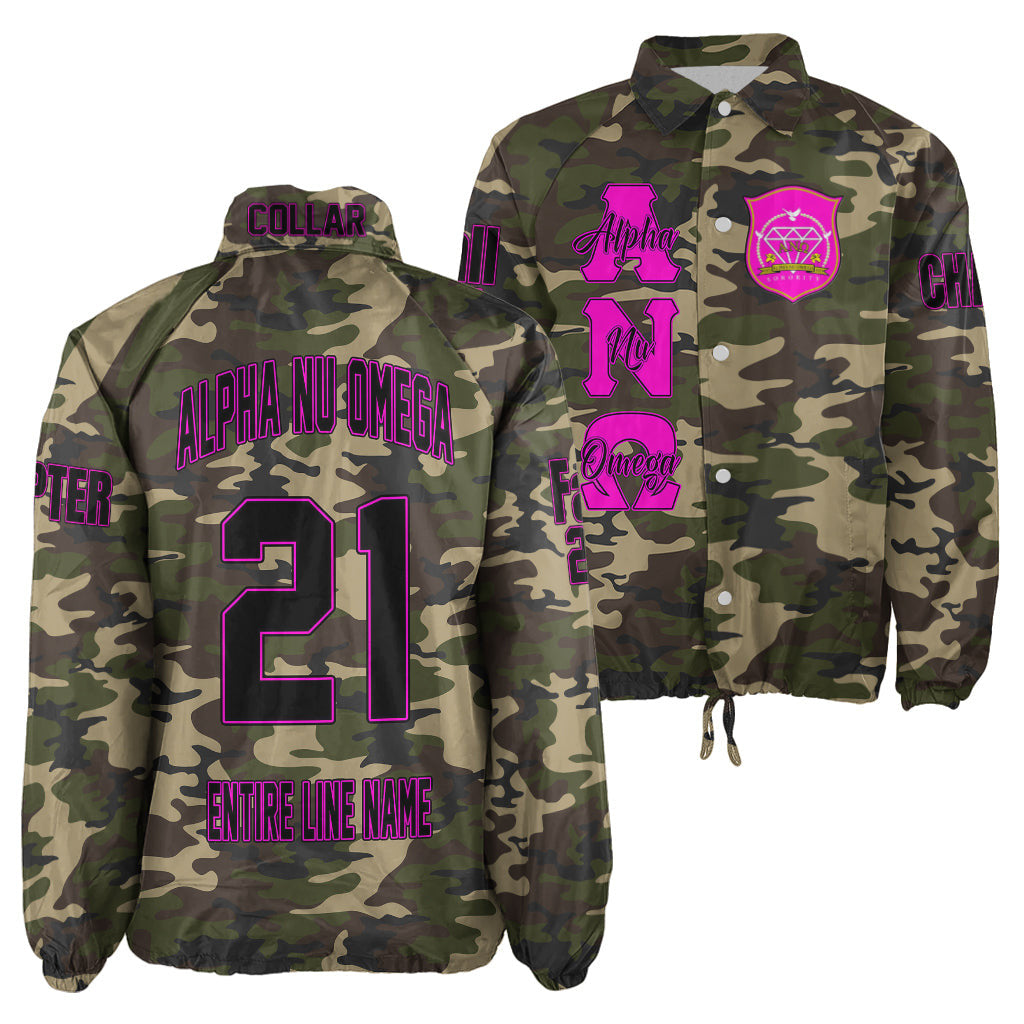 (Custom) Africa Zone Jacket - Alpha Nu Omega Sorority EST 2021 Camouflage Crossing Jacket A31