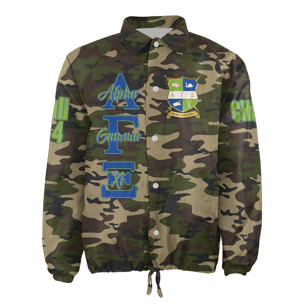 (Custom) Africa Zone Jacket - Alpha Gamma Xi Military Sorority Camouflage Crossing Jacket A31