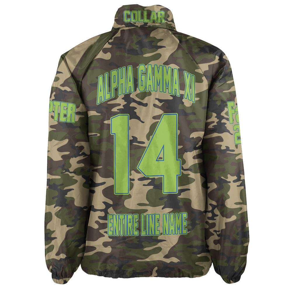 (Custom) Africa Zone Jacket - Alpha Gamma Xi Military Sorority Camouflage Crossing Jacket A31