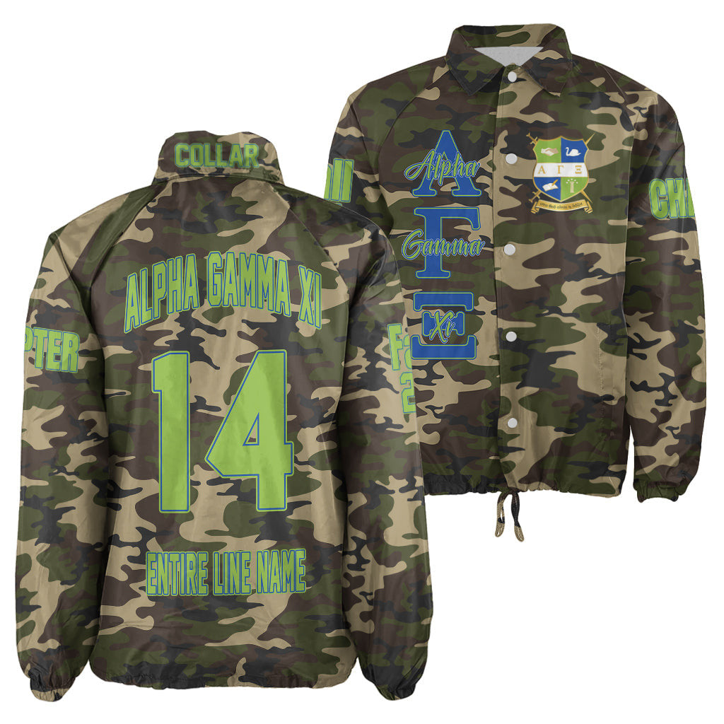(Custom) Africa Zone Jacket - Alpha Gamma Xi Military Sorority Camouflage Crossing Jacket A31