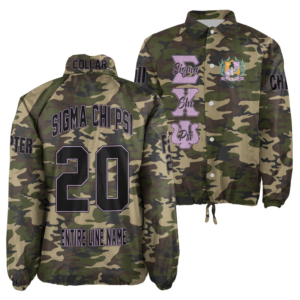 (Custom) Africa Zone Jacket - Sigma Chi Psi Sorority Camouflage Crossing Jacket A31