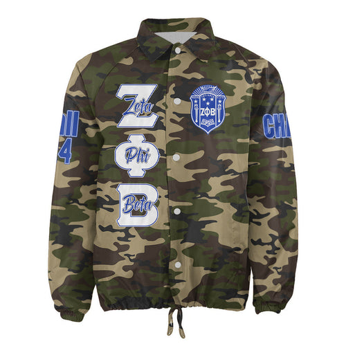 (Custom) Africa Zone Jacket - Zeta Phi Beta Sorority Camouflage Crossing Jacket A31