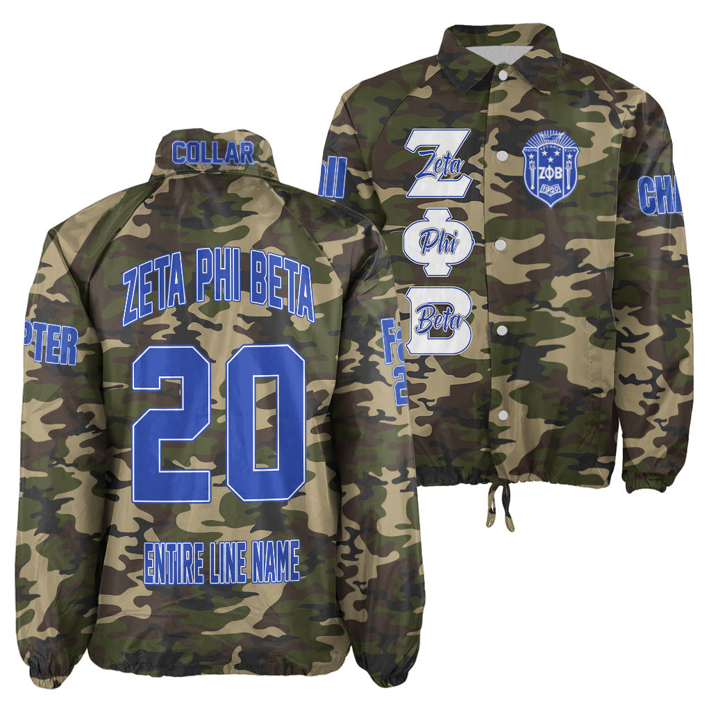 (Custom) Africa Zone Jacket - Zeta Phi Beta Sorority Camouflage Crossing Jacket A31