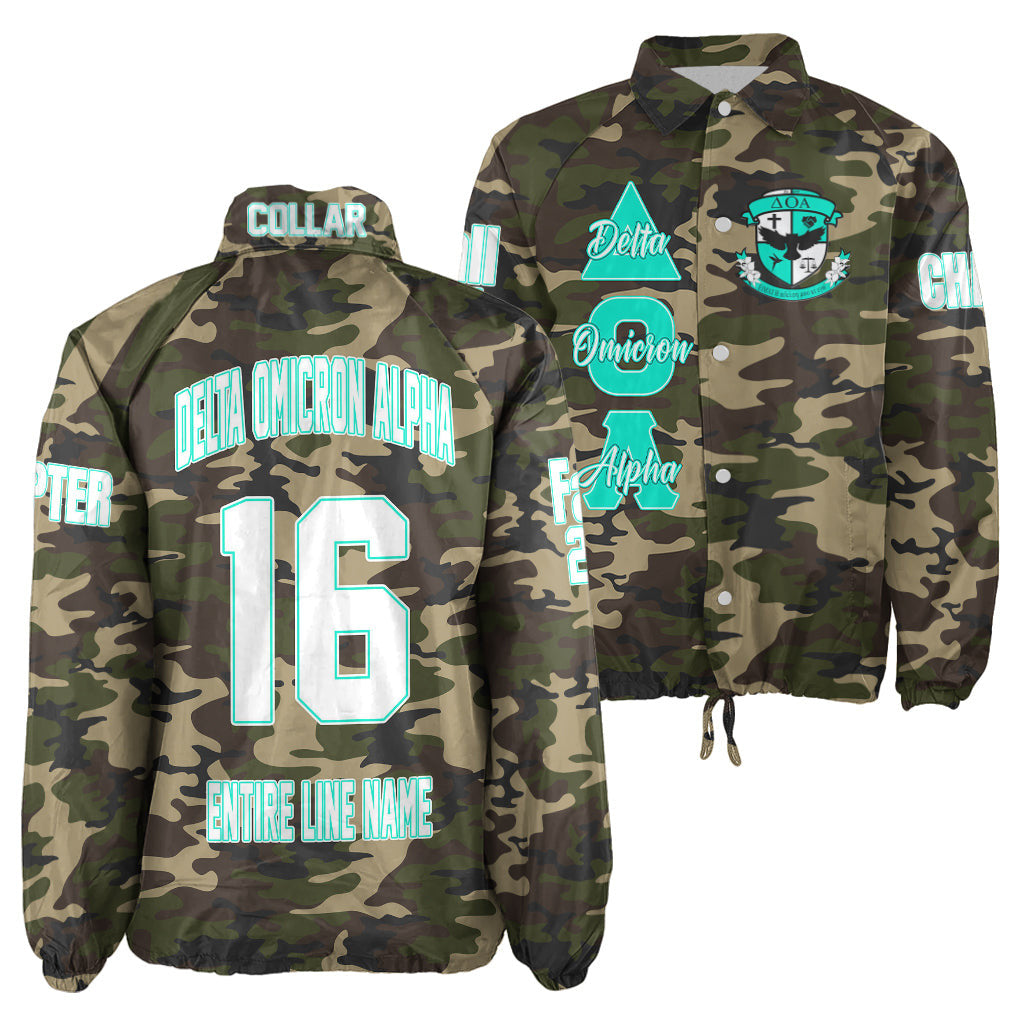 (Custom) Africa Zone Jacket - Delta Omicron Alpha Military Sorority Camouflage Crossing Jacket A31