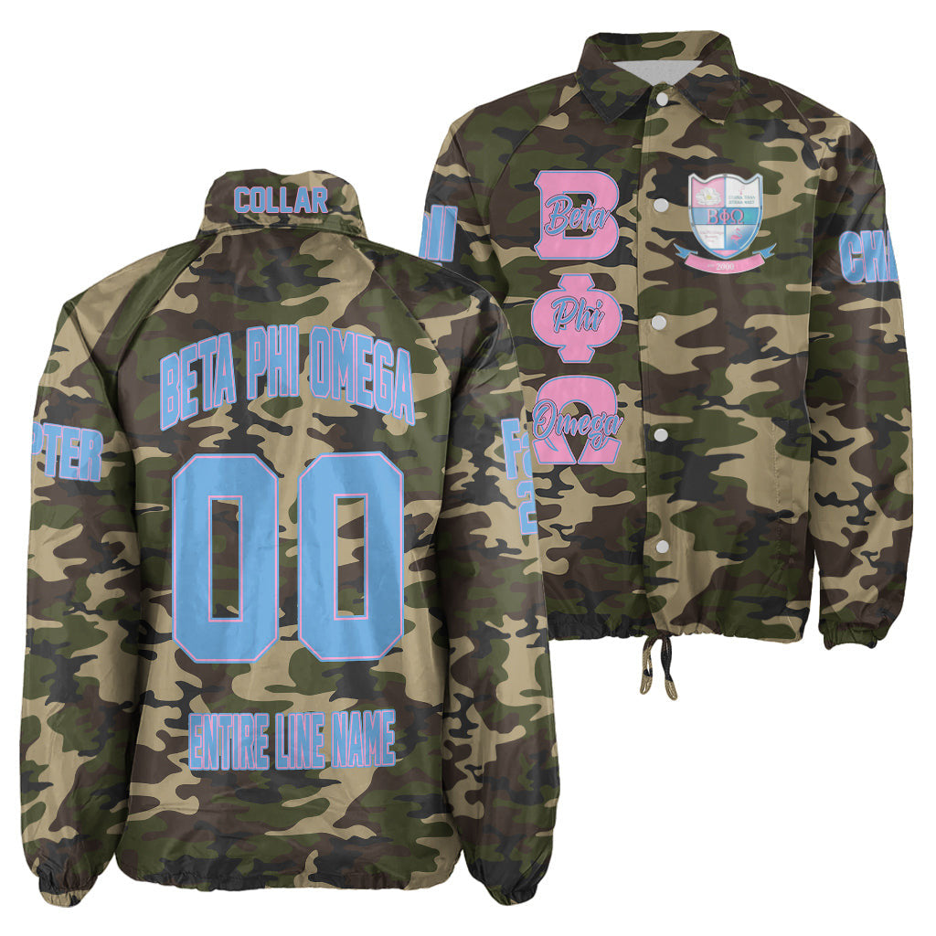 (Custom) Africa Zone Jacket - Beta Phi Omega Sorority Camouflage Crossing Jacket A31