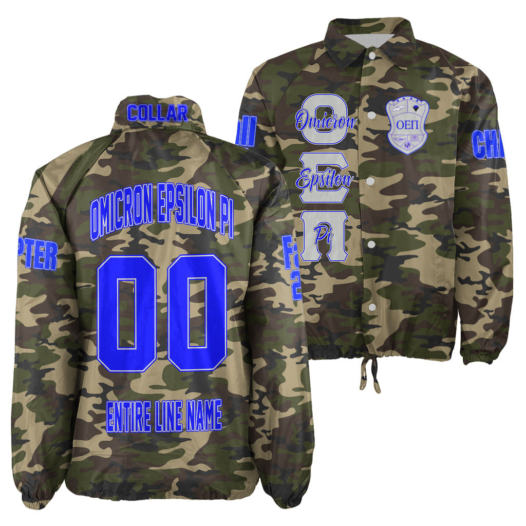 (Custom) Africa Zone Jacket - Omicron Epsilon Pi Sorority Camouflage Crossing Jacket A31