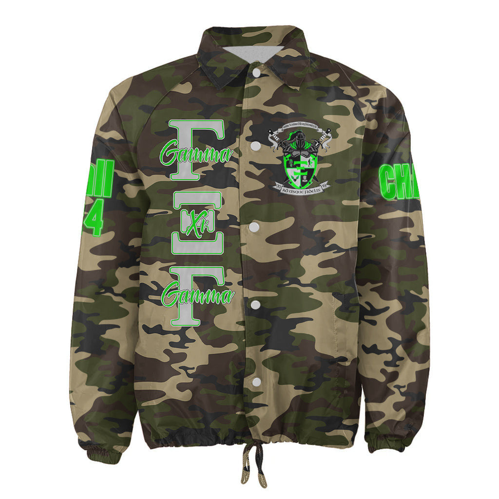 (Custom) Africa Zone Jacket - Gamma Xi Gamma Military Fraternity Camouflage Crossing Jacket A31