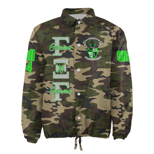 (Custom) Africa Zone Jacket - Gamma Xi Gamma Military Fraternity Camouflage Crossing Jacket A31